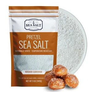 Pretzel Sea Salt, Coarse Sea Salt for Soft Pretzels, Heat Resistant Bagel and 5 - Picture 1 of 6