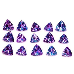 7x7 MM (15 Pcs) Natural Color Change Alexandrite Certified Loose Gemstone Lot A+ - Picture 1 of 6