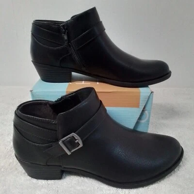 Size 7.5 Women's Life Stride Alexander Black Monster Ankle Zip Up Booties - Image 1 of 4