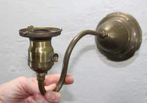 Vtg/Antique Brass Wall Sconce Goose Neck Restoration - Picture 1 of 9