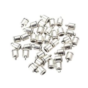 Tibetan Style Antique silver cord ends  4mm hole 10X6mm end caps 2mm loop - Picture 1 of 2