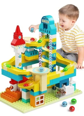 145 Pcs Space-Themed Marble Run, with Motorized Lift, Large Building Blocks 3+ - Image 1 of 4