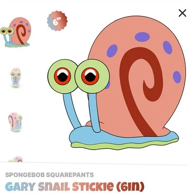 YouTooz * Gary Stickie *  SpongeBob Square Pants * 6” Plush * NEW * In Hand * - Image 1 of 4