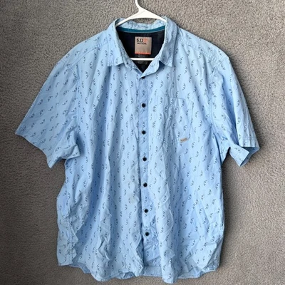 5.11 Tactical Shirt Mens XL Blue Have A Knife Day Button Up Short Sleeve Preppy - Image 1 of 4
