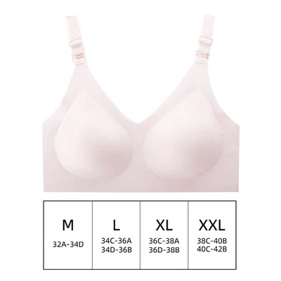 Sutiã feminino sem costura fino sem fio cor gelatina macia profundo V conforto lingerie - Imagem 1 de 4