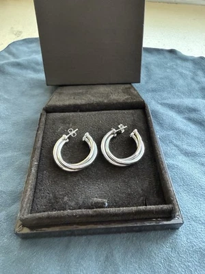 Pendientes de aro Roberto Coin oro blanco 18k usados auténticos Foto 1 de 4