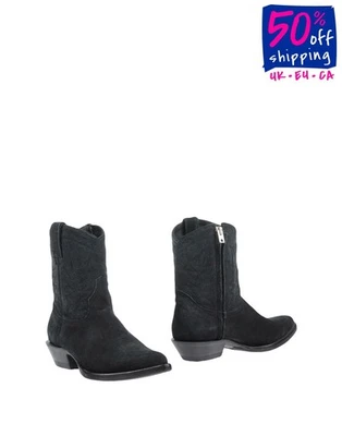 PVP €235 ASH Cuero Botines US7 UK4 EU37 Negro Bordado Foto 1 de 4