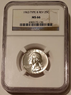 NGC 1963 Washington Quarter Type B Reverse Variety FS-901 MS66 - Image 1 of 4