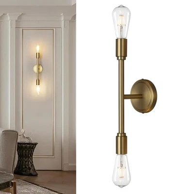 2 Light Bathroom Wall Sconce Antique Bronze Dual Light Indoor Industrial Wall... - Image 1 of 4
