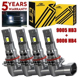 Para Silverado 1500 1999-2006 4x 9005+9006 Bombillas LED haz alto bajo D8 - Imagen 1 de 10