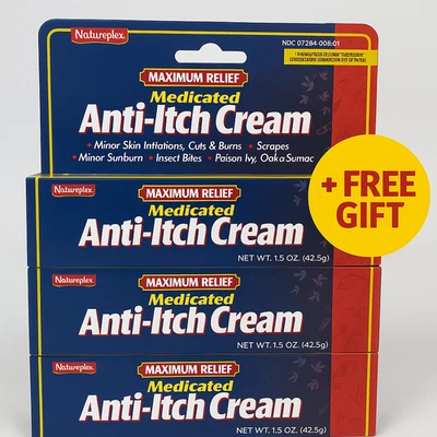 3X Creme Anti-Coceira Medicado Natureplex, Alívio Máximo FEITO NOS EUA Expira em 27/04 - Imagem 1 de 4
