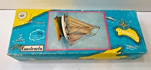 VINTAGE CONSTRUCTO U-614 YATE "BLUE GOOSE" HOLZ MODELLSCHIFF BAUSATZ - Bild 1 von 4