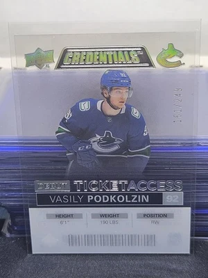 21-22 Credentials Vasily Podkolzin Debut Ticket Access 🚨🚨🚨 Acetate  #/249  - Image 1 of 3