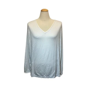 Top Cuddl Duds Climate Control manica lunga scollo a V strato base taglia 1X BIANCO NUOVO CON ETICHETTE - Foto 1 di 2