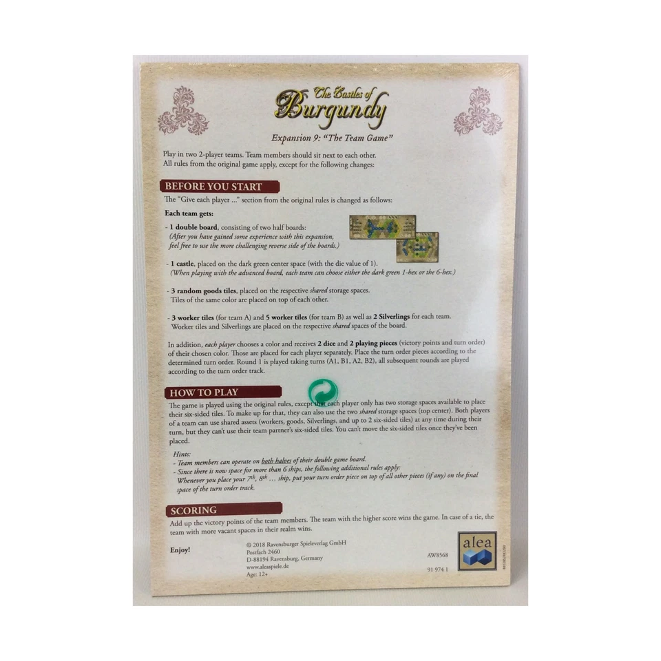 Board Games Castles of Burgundy - 9th Expansion Team Game Bag SW (New) - Image 1 of 1