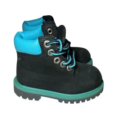 Timberland Black and Blue Toddler Boots Size 4 - Image 1 of 4