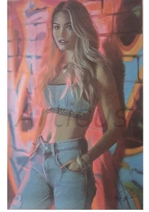 Graffita. A2 size print in bright colours, using ink, pencil and chalk. - Picture 1 of 2