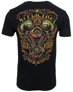 AFFLICTION THUNDER Men's T-shirt BLACK Biker MMA - Picture 1 of 9