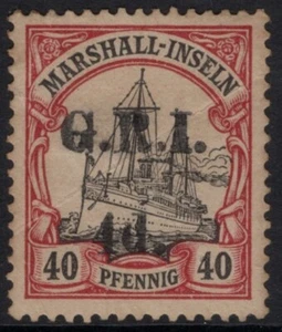 Marshall Yacht - G.R.I. Surcharge 1914 4d/40 ‘Mint’ hinged Only 1,020 printed - Picture 1 of 2