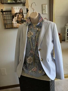 Talbots Blue Hand Stitch Single Button Blazer NWT Size 4 Womens - Picture 1 of 12