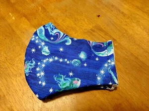 handmade face mask- Blue mermaid design Medium 100% Cotton - Picture 1 of 1