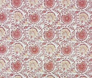 STOUT GIBERTINI SUNSET RED FLORAL  VINE HIGH END MULTIUSE FABRIC BY  YARD 56"W - Picture 1 of 6