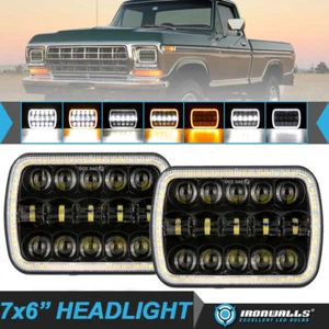 2x 7X6" 5x7" 105W Projector LED Headlights Hi/Lo Turn Signal DRL for Ford F-150 - Picture 1 of 12