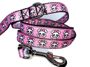 Pink Dog Skull Leash, choose your length Cute dog leash - Picture 1 of 7