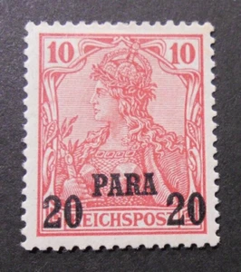 GERMANIA,GERMANY, KOLONIEN ,1900 Turkei"F Germania SVR" 20pa su 10pf MH* Mi.13II - Imagen 1 de 2
