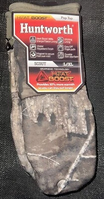 Heat Boost Huntworth Scout Hunting Gloves L/XL Real Tree Timber Camo Pop Top New - Image 1 of 2