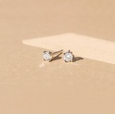 Brand New Lab Created Diamond Stud Earrings - 14K White Gold 1/6 Carat $225 MSRP