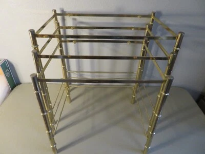 3-MCM Hollywood Regency Brass Glass Bamboo Nesting End Side Tables ( No Glass ) - Image 1 of 4