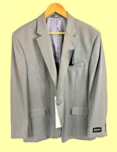 Haggar Travel Performance Suit Coat Tailored Fit 46L Grey Polyester Mens- NWT - Picture 1 of 10