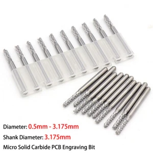 0.6mm-3.175mm Micro Solid Carbide PCB Engraving Bit Corn End Mill Cutter For CNC - Picture 1 of 6