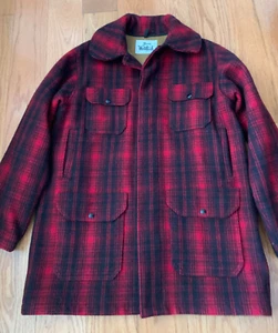 Vtg Woolrich Mackinaw Red Plaid Hunting Field Jacket Mens XL EXLNT COND - Picture 1 of 10
