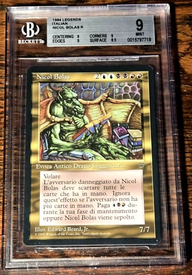 Nicol Bolas BGS 9 Legends Italian FBB MINT MTG with Iconic Vintage Art - Image 1 of 3