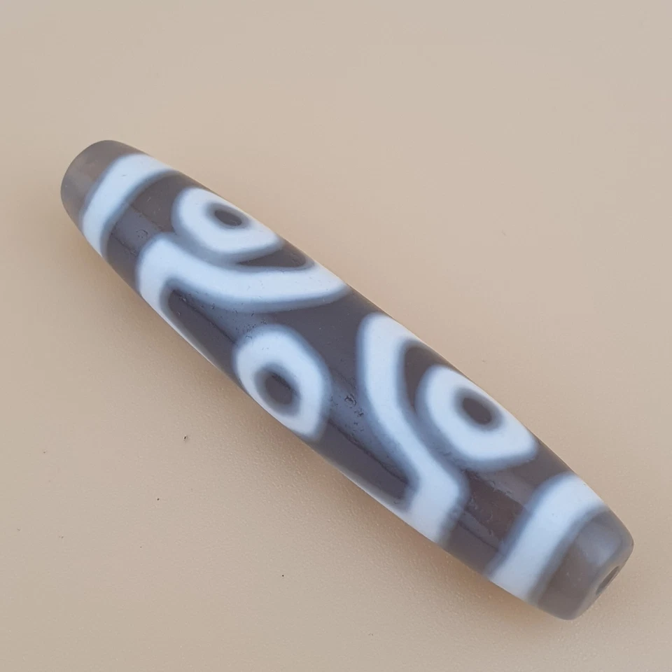 Amuleto de cuentas Dzi tibetano vintage del Himalaya 6 ojos - protección espiritual 56,9 mm Foto 1 de 4