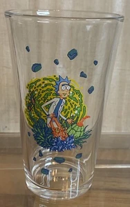 Rick and Morty Cartoon Network Pint Glass Tumbler HTF - Picture 1 of 3