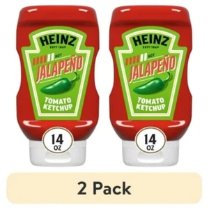 (2 pack) Heinz Tomato Ketchup Blended With Jalapeno, 14 oz Squeeze Bottle - Picture 1 of 15