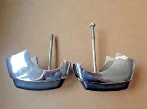 Fiat 850 900 238 1100T 127 128 Chrom Horn Stoßstangenhorn NEU Orig. SET - Bild 1 von 8