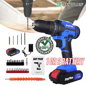Cordless Drill Screwdriver Driver LED Set 25+1 Torque Setting Power Tools Kit US - Picture 1 of 16