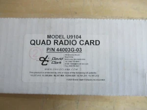 David Clark 44003G-03 U9104 Quad Radio Card - U9100 Master - Picture 1 of 3