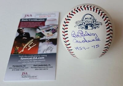 HOF Bob Gibson " 1959-75 Cardinals " Signed 2009 All Star Game Baseball JSA COA - Image 1 of 4