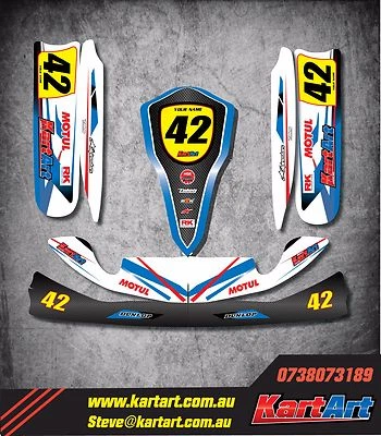 Tony Kart OTK M4 full custom KART ART sticker kit STORM STYLE / graphics decals - image 1 of 4