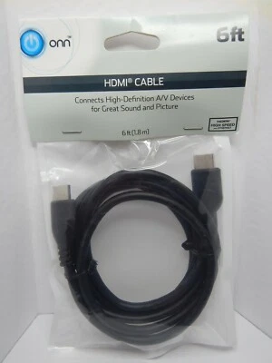 New ONN Hdmi Cable High Speed with Ethernet 6ft Electronics use with HDTVs - Image 1 of 2