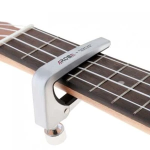 AROMA Guitar Bass Capo Force Adjustable Silver Zinc Alloy Quick Change Key Clamp - Picture 1 of 9