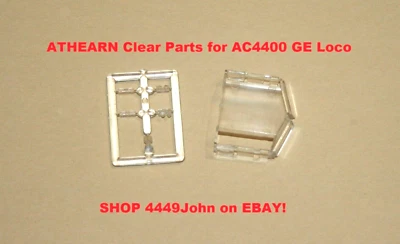 JUEGO DE VENTANAS Y LENTES DE CABINA C449W, AC4400 49410 Y 49411 PARA LOCOMOTORA ATHEARN HO GE Foto 1 de 4