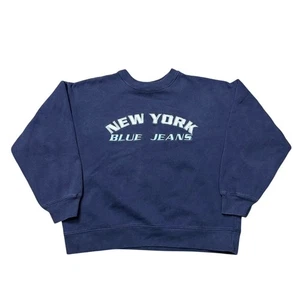 Vintage New York Blue Jeans Sweatshirt Damen Medium Navy Crewneck 90s Retro - Bild 1 von 6