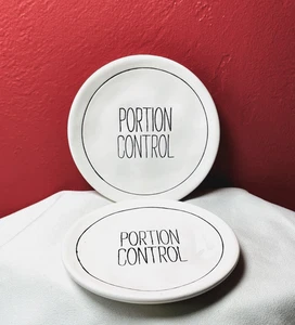 Mud Pie Ceramic Portion Plates Appetizers 5 in White Set of 2 Hors d'oeuvres - Picture 1 of 4