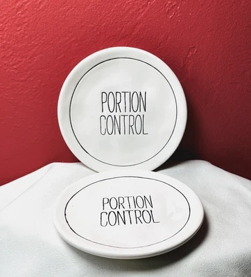 Mud Pie Ceramic Portion Plates Appetizers 5 in White Set of 2 Hors d'oeuvres - Image 1 of 4